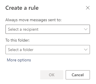 Create Rule dialog box