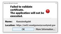 MCtime Failed Certificate Error Message