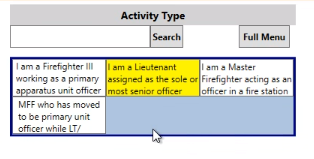 Working out of Class Entry Rank Options