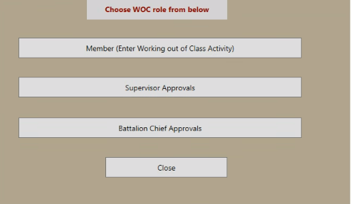 Working out of Class - Role Buttons