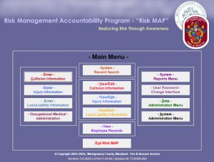 Main Menu for Risk MAP